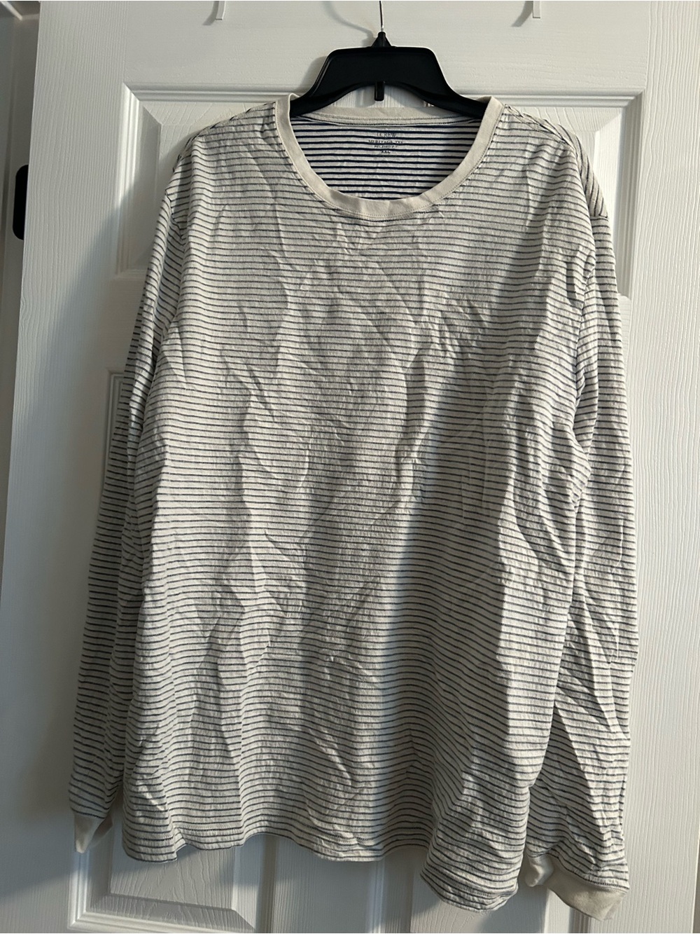 J. Crew Women's Long-Sleeve Striped Crewneck Tee - White & Black